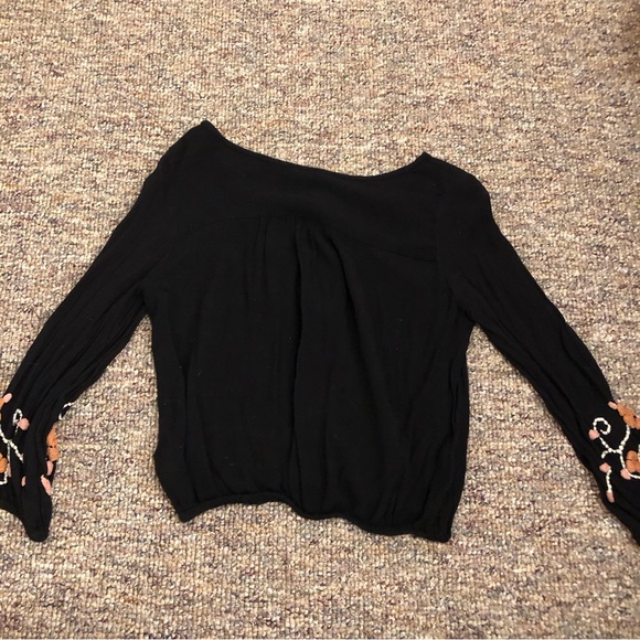 Forever 21 peasant crop top black size S - Picture 4 of 4